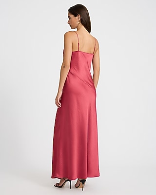 Satin Cowl Neck Sleeveless Maxi Slip Dress - thumbnail 8
