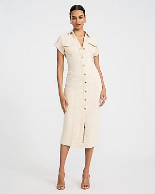 button front fitted dress Cecelia Button Front Dress Fire / S main image 0