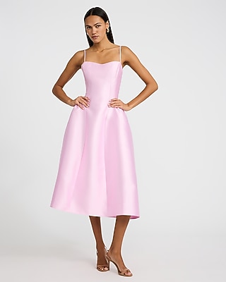 Harlow Satin Drop Waist Midi Dress with Pockets - thumbnail 10