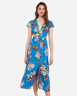 express blue floral maxi dress