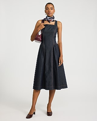 plus size dress designers Wrap made to measure royal gala dress Raw Denim:Natural Indigo Perfect for petite plus Eileen Fisher Scoop Neck