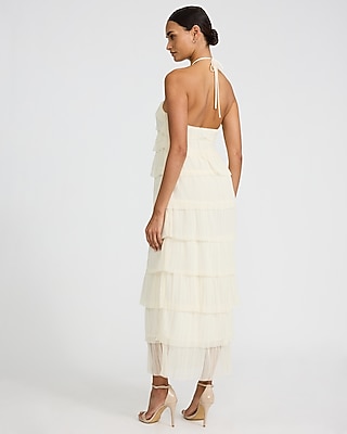 Ruffle Tie Halter Neck Sleeveless Maxi Dress - image 3