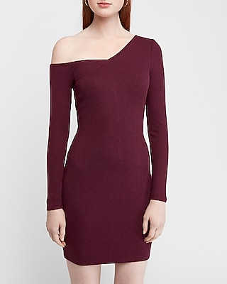 asymmetrical ribbed sweater dress