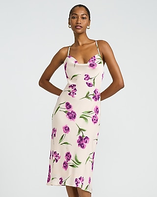 summer dresses with 3 4 sleeves 3/4 Sleeve Wrap Style Midi Dress main image 1