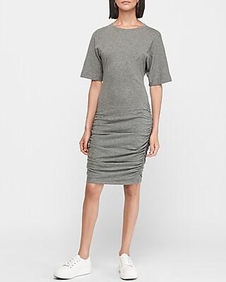 ruched side t shirt dress