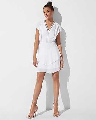 flutter sleeve fit and flare dress