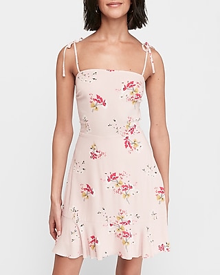 Floral Ruffle Hem Fit And Flare Dress