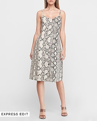 snakeskin dress midi