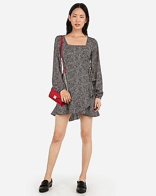 express ruffle wrap dress