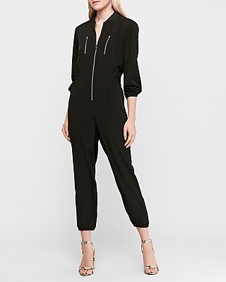 zip front utility jumpsuit