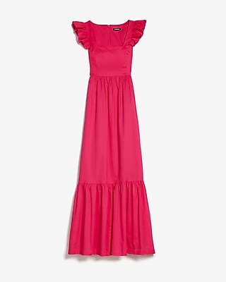 maxi dress ruffle sleeve