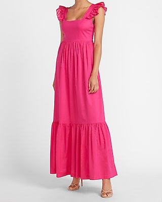 maxi dress with ruffle sleeves