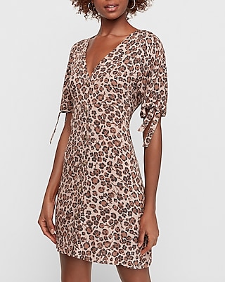 leopard print tie dress