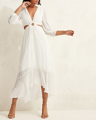 O Ring Cutout Maxi Dress Express