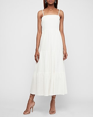 white tiered maxi dress