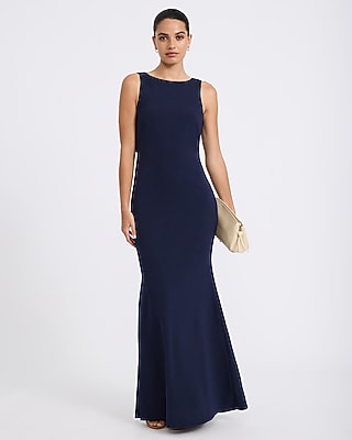 women's long cocktail dresses June Bridals Elegant A-Line Jersey Cocktail Dress With Long Sleeves And Open Back