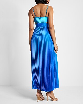 Colorblock Pleated Cut Out Maxi- Hz Mann - 9417075:blue Aster:00
