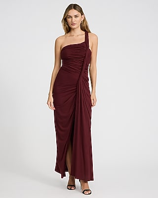 strapless open back dress IRREGULAR ONE-SHOULDER MIDI DRESS IN PINK - midi dress - one shoulder dress  pink -pink midi dress for women - party midi dress 2023 - holiday midi dress  sale main image 0