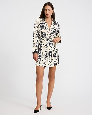 Cow Print V-Neck Tie Wrap Mini Sheath Dress