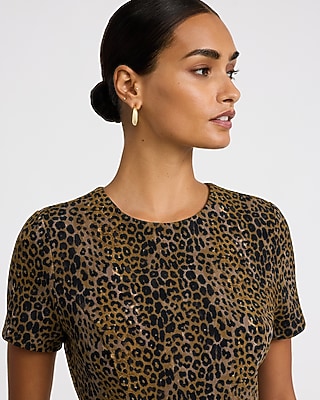 Crew Neck Draped Wrap Mini Dress with Pockets