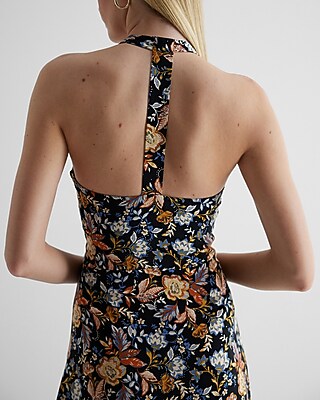 Floral Halter Neck Side Slit Maxi Dress - image 3