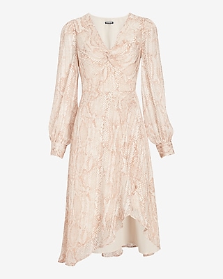 WC - LONG SLV VEE NECK TWIST MIDI - 9417640:PRINT-GREY:XL