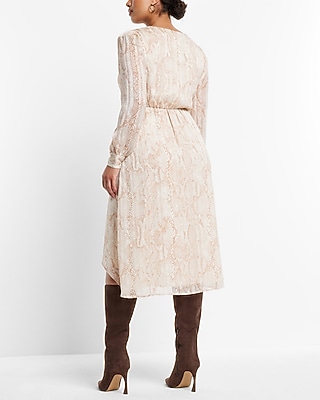 WC - LONG SLV VEE NECK TWIST MIDI - 9417640:PRINT-GREY:XL