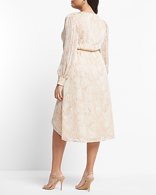 WC - LONG SLV VEE NECK TWIST MIDI - 9417640:PRINT-GREY:XL