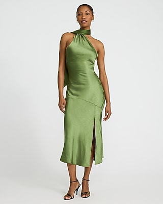 green emerald velvet dress Wedding-Guest Midi Party Dress with Short Sleeves Hunter Green / Large main image 0