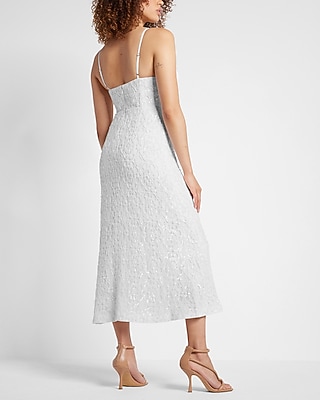 Sequin Lace V-Neck Midi Dress - image 5
