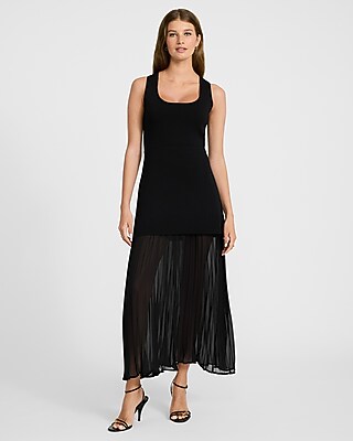 open lace back dress Sheer Lace Pleated Slip Dress – Prism Boutique main image 1