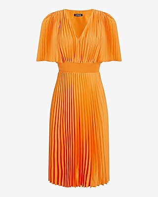 knee length dresses for ladies Plus Size Ruffled V-Neck A-Line Midi Wedding Guest Dress for Women main image 1