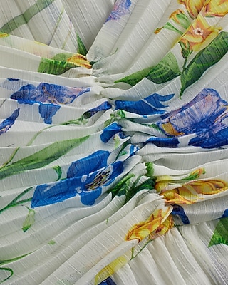 EX - BARE V NK PLEATED MAXI - BLUE FLORAL - KV 9417496:PRINT-BLUE:M