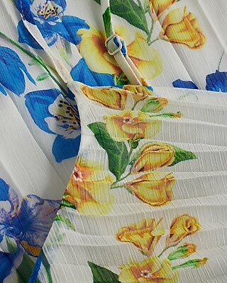 EX - BARE V NK PLEATED MAXI - BLUE FLORAL - KV 9417496:PRINT-BLUE:M
