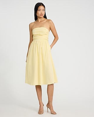 strapless open back dress Wishful Strapless Maxi Dress Yellow main image 1