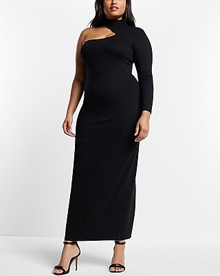 one shoulder mock neck dress Miss Trendsetter One Shoulder Mock Neck Ruched Mini Dress