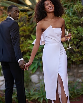 Bridal Statement Bow Midi Dress