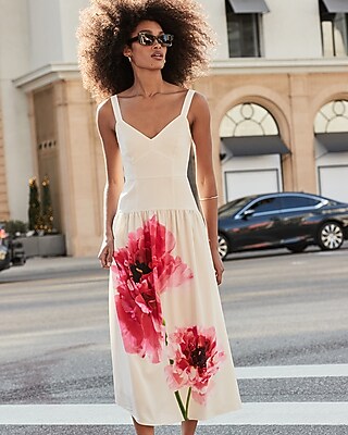 v neck corset midi dress MissJophiel Corset V Neck Butterfly Embroidery Midi Dress Other / Above Knee / US14