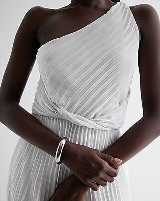strapless open back dress Off White One Shoulder Dress