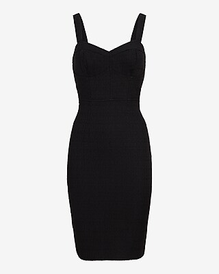 Tweed Sweetheart Neckline Corset Midi Sheath Dress