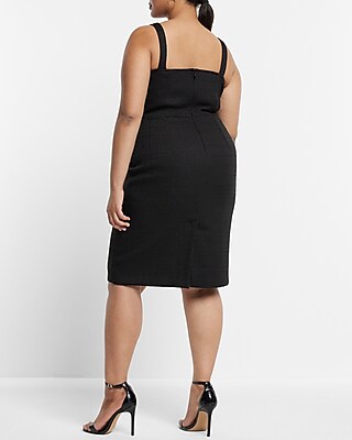 Tweed Sweetheart Neckline Corset Midi Sheath Dress