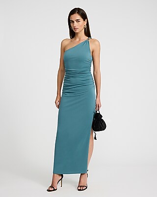 express one shoulder ruched dress Express Womens Dress Large Hot Pink One-Shoulder Ruched Asymmetrical Mini  Party