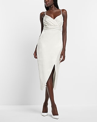 White cowl clearance neck midi dress