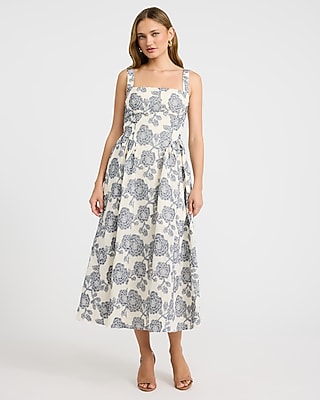 floral scoop-neck smocked fit & flare dress Floral Scoop-Neck Smocked Fit & Flare Dress