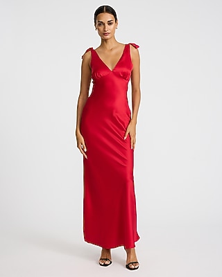 Women's Red Satin Dresses - Express