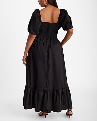 Corally swim ブラックpuff sleeve long dress Corally swim ブラックpuff sleeve long dress YUNZSXJY Women's