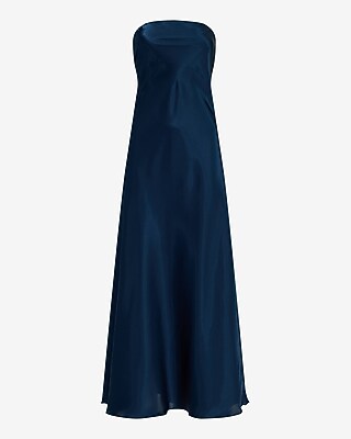 Satin Strapless Bow Back Maxi Dress - image 4