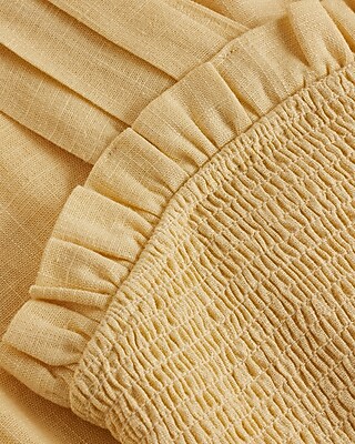 BARE SQ NK SMOCKED BODICE TIERED LINEN MAXI - SOLID - KV 9418456:ITALIAN STRAW:XL