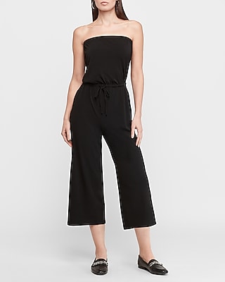 strapless culotte jumpsuit
