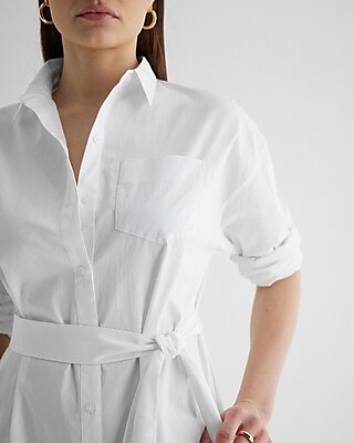 Boyfriend Poplin Portofino Maxi Shirt Dress | Express